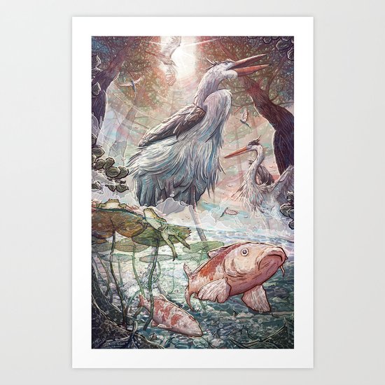 At the River Bend Art Print