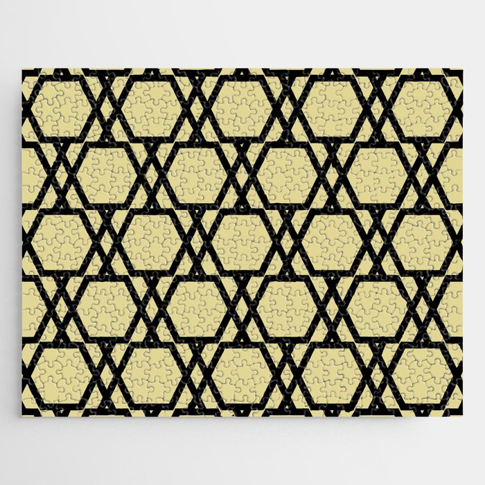Black and Yellow Tessellation Line Pattern 20 - Diamond Vogel 2022 Popular Color Fire Dance 0799 Jigsaw Puzzle