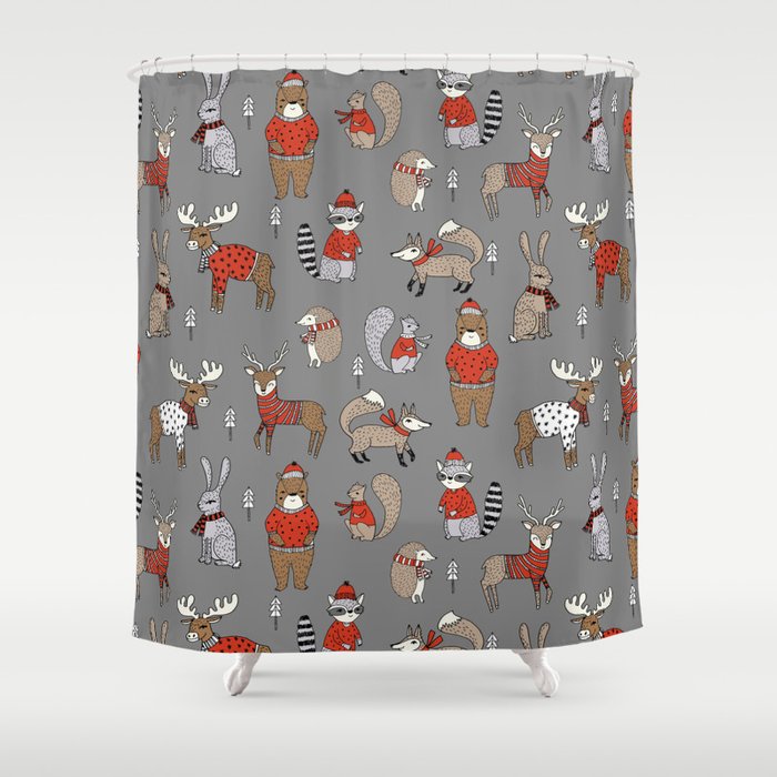 Christmas Winter Woodland Animals Foxes Deer Bunnies Moose Holiday