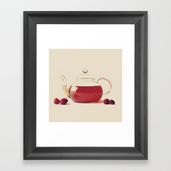 Raspberry Tea (Retro and Vintage Still Life Photography) Framed Art Print