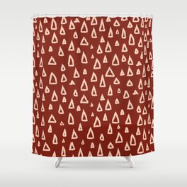 Bohemian Triangles - Rust and Peach Shower Curtain