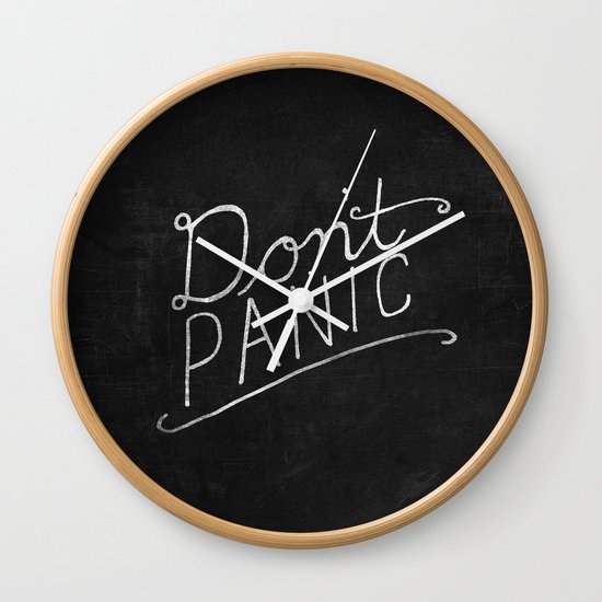 Don't Panic Wall Clock