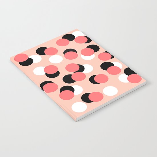 Cerla - Modern pattern design bold coral black white dots inky spots pattern for gifts trendy Notebook