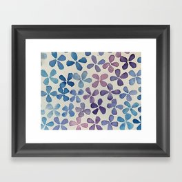 Blue and Purple Watercolor Flowers Framed Art Print