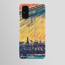 Brooklyn Bridge Statue of Liberty and Manhattan skyline in New York City Android Case