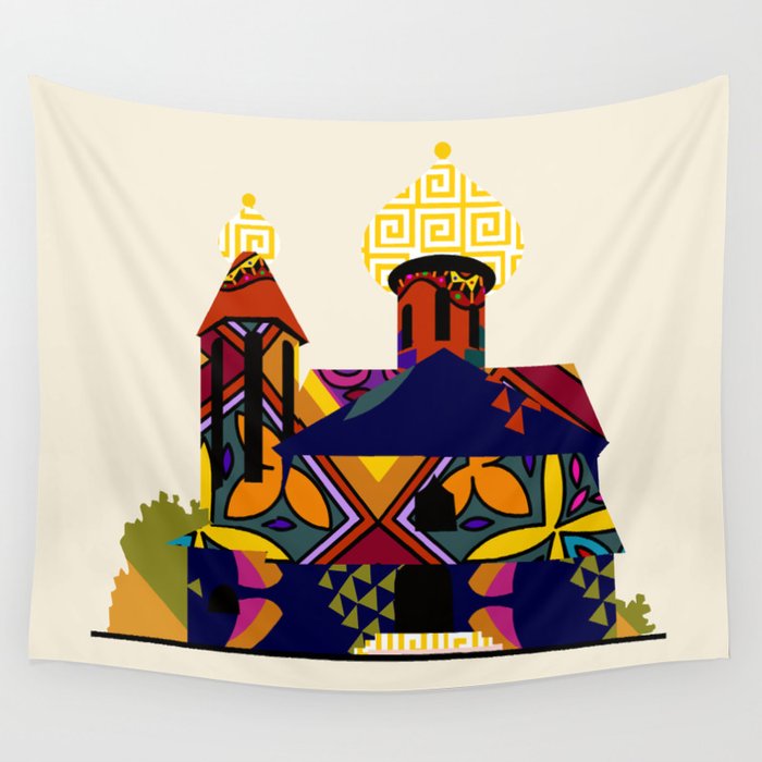 Ornate temple Wall Tapestry