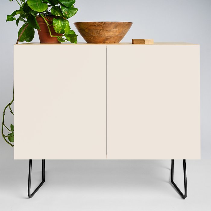 Creamy Off White Solid Color Pairs PPG Pearls And Lace PPG1074-1 - All One Single Shade Hue Colour Credenza