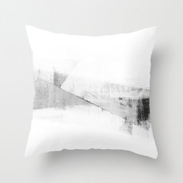 Grey and White Minimalist Geometric Abstract Throw Pillow