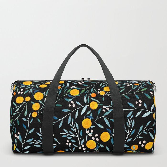 Oranges Black Duffle Bag by artiisan | Society6