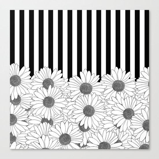 Daisy Stripe Canvas Print
