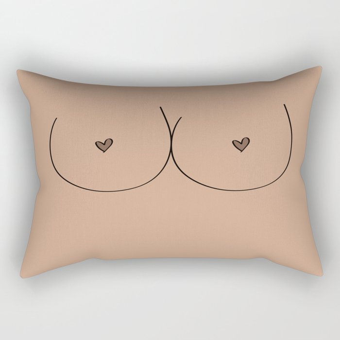 Boobs - Light Brown Rectangular Pillow