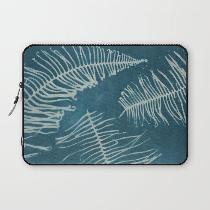 curled ferns on teal Laptop Sleeve