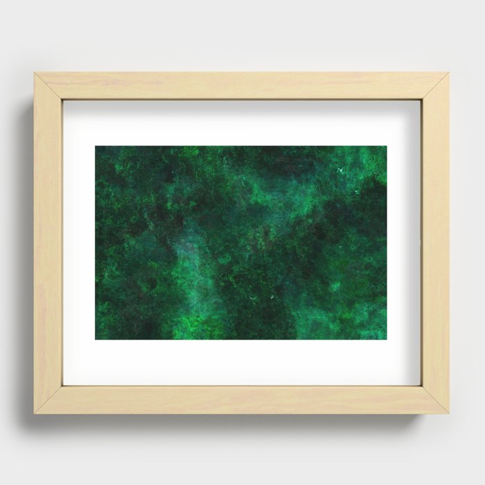 Abstract dark green Recessed Framed Print