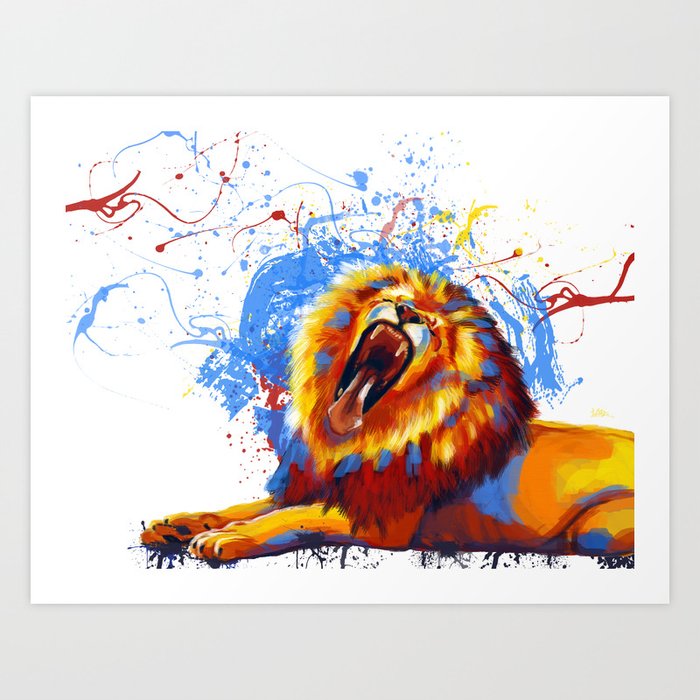 Lion Yawn Art Print