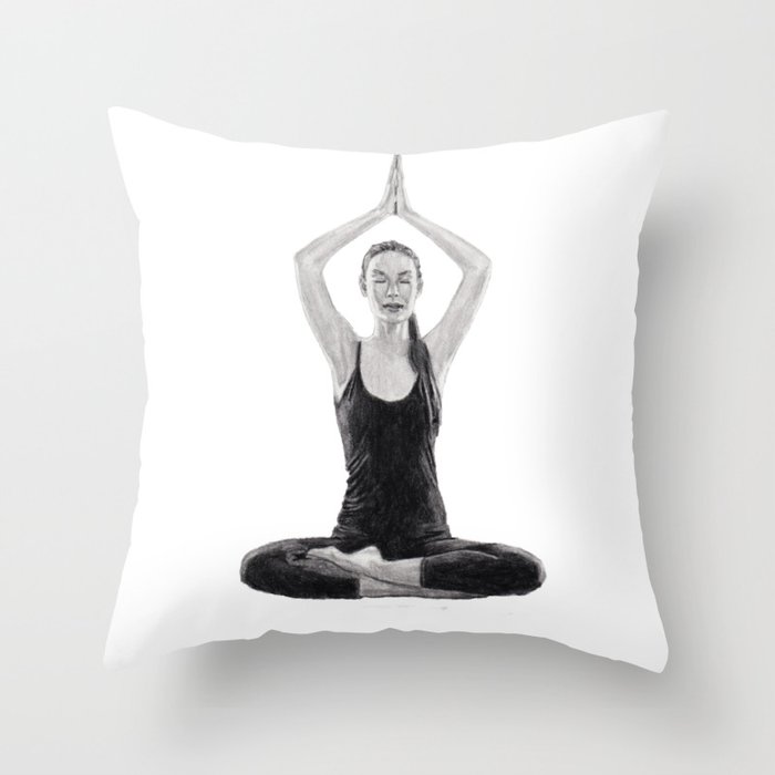 Yoga IV : Charcoal Throw Pillow