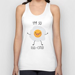 I'm So Eggcited, Funny, Cute, Egg, Quote Tank Top