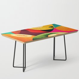 Citrus Twist - Abstract Minimalist Digital Retro Poster Art Coffee Table