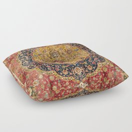 Indian Boho III // 16th Century Distressed Red Green Blue Flowery Colorful Ornate Rug Pattern Floor Pillow