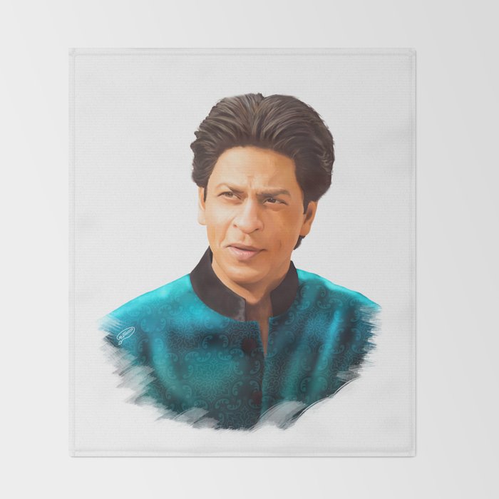 Shah Rukh Khan Is A King Of Bollywood Digital Painting Throw