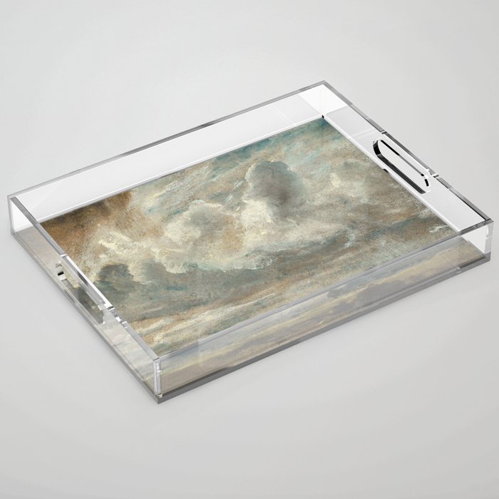 Landscape with clouds by John Constable Acrylic Tray