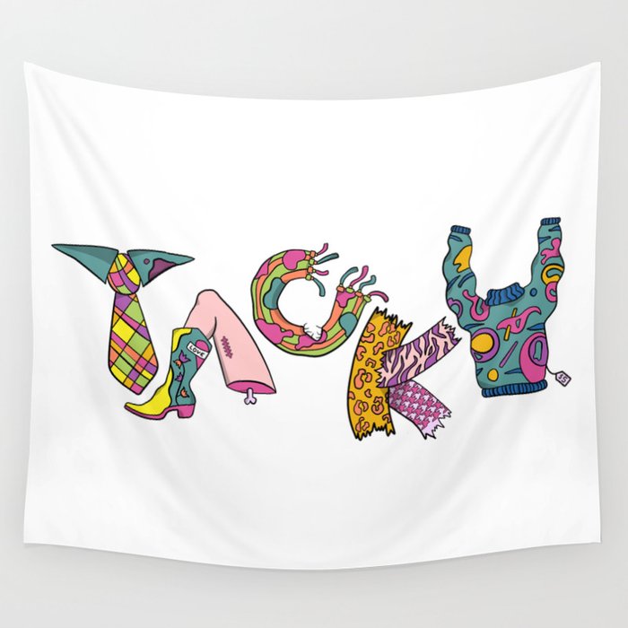 Tacky Type Wall Tapestry by Skylar Society6