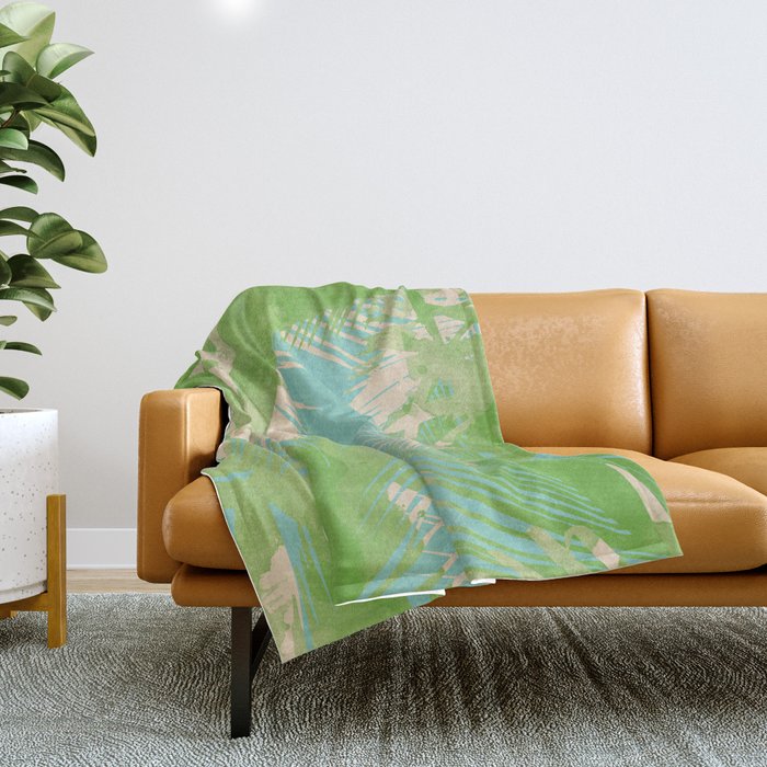 Tropical  turquoise Throw Blanket