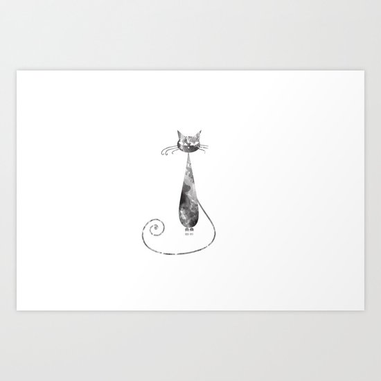 Serious Cat Art Print