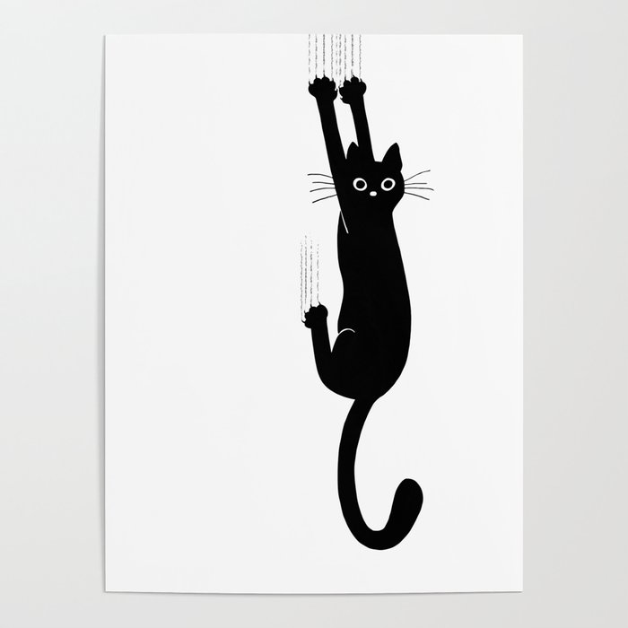 Funny dlack cat silhouette for your design Poster, Silhouette