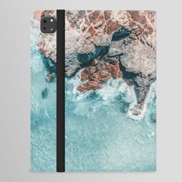 Aerial Ocean Print, Coastal Print, Aerial Landscape Print, Rocky Landscape Print, Aerial Sea Print iPad Folio Case