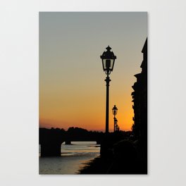 Arno River Sunset Canvas Print