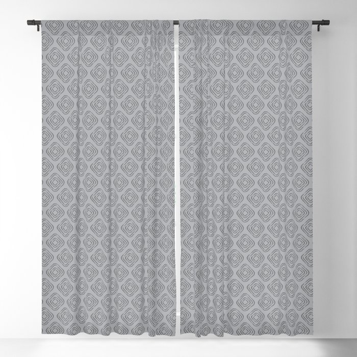 Harlequin Painted Diamond Grid Gray Grey Blackout Curtain
