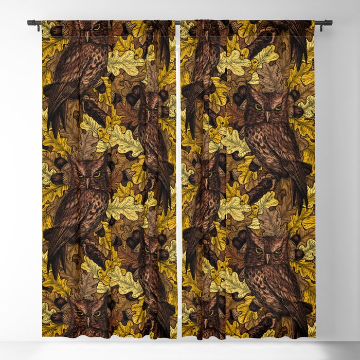 Autumn owls Blackout Curtain