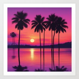Vibrant sunset Art Print