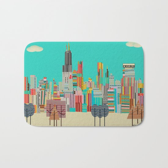 Chicago city (summer days) Bath Mat