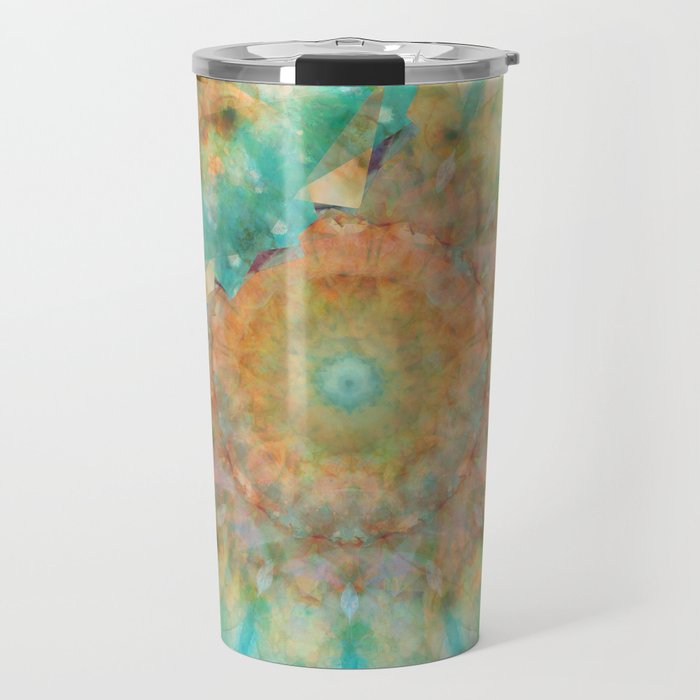Time Benders - Abstract Colorful Mandala Art Travel Mug