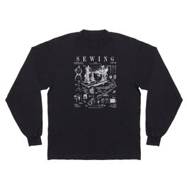 Sewing Machine Quilting Quilter Crafter Vintage Patent Print Long Sleeve T-shirt