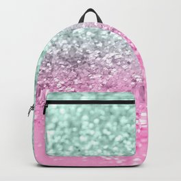 Pink Mint Mermaid Girls Glitter #1 (Faux Glitter) #decor #art #society6 Backpack