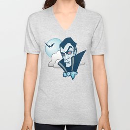 Blue Dracula V Neck T Shirt