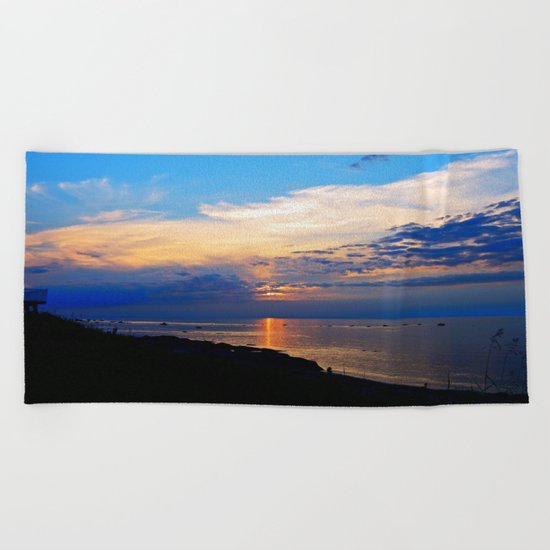 Sunset Balcony silhouette Beach Towel