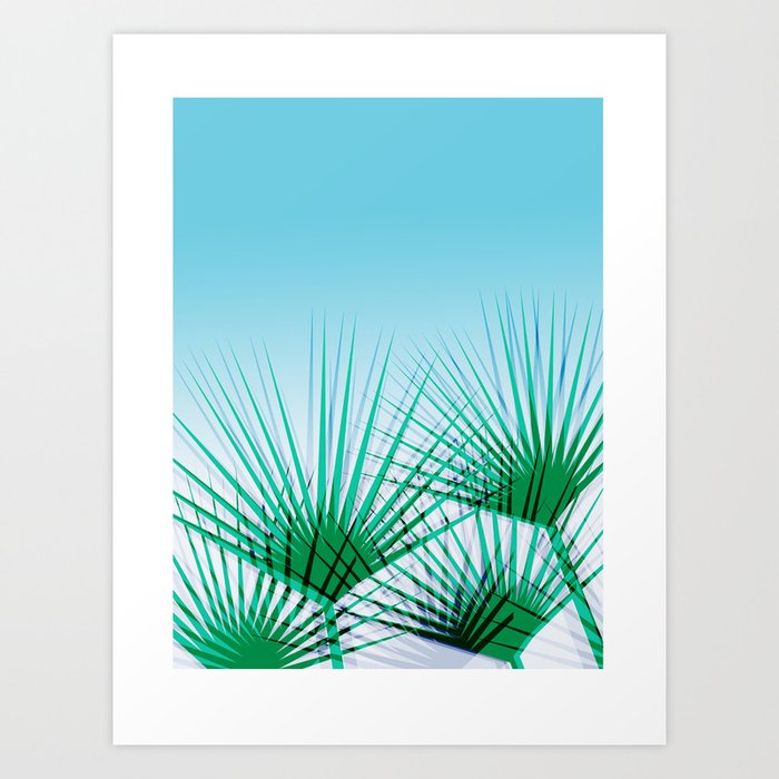 Airhead - memphis throwback retro vintage ombre blue palm springs socal california dreamer pop art Art Print