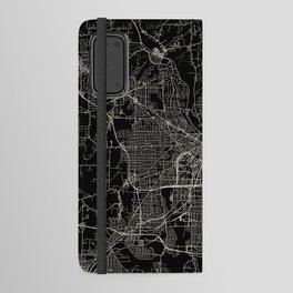 USA Akron - City Map - Black and White Android Wallet Case