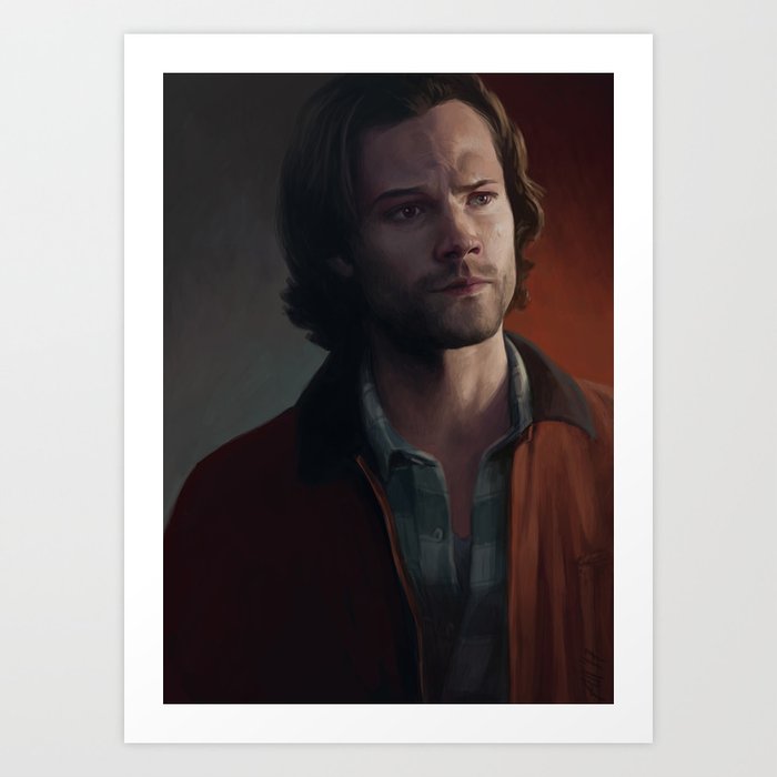 Sam Winchester. Red Jacket Art Print by Armellin Society6