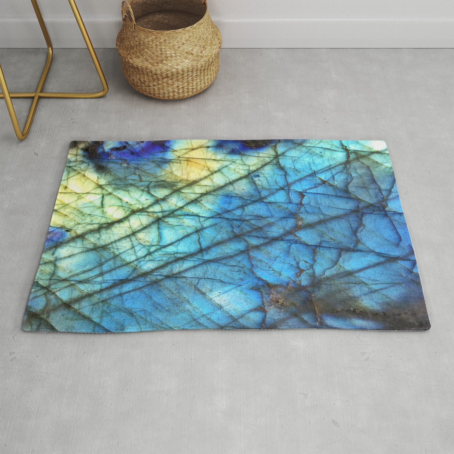 Royal Labradorite Crystal Agate Gemstone Print Rug By Kellymcv Society6