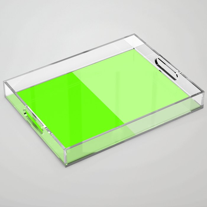 Lime Green Two Monochrome Tone Color Block Acrylic Tray
