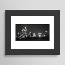 Uptown Charlotte, North Carolina Skyline Black and White Fine Art City Framed Art Print
