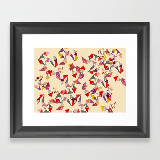 watercolour geometric shapes Framed Art Print