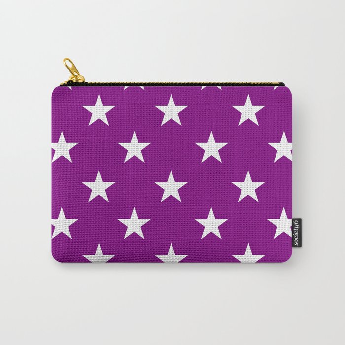 Stars (White/Purple) Carry-All Pouch