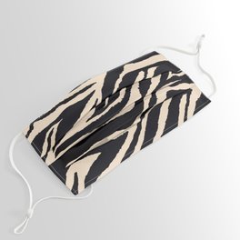 Zebra Animal Print Black and off White Pattern Face Mask