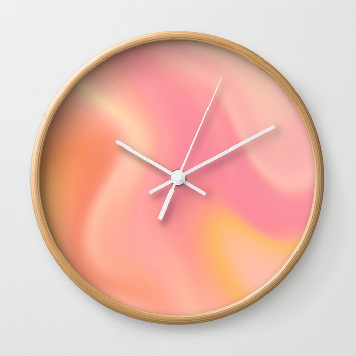 Pink and Orange Gradient Swirl Wall Clock