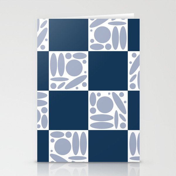 Geometric modern shapes checkerboard 5 Stationery Cards